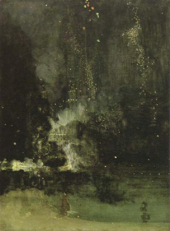 James Mcneill Whistler nocturne in black and gold the falling rocket oil painting picture